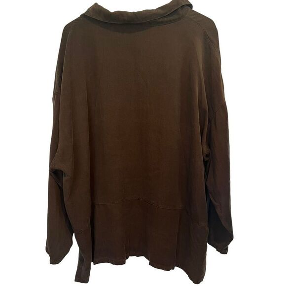 Bryn Walker Tencel Button Down Lagenlook Tunic Jacket Shirt Shacket Size L - Picture 2 of 8